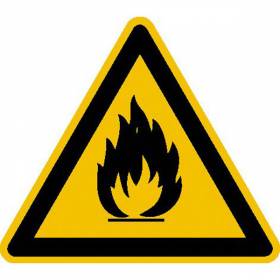 Warnung vor feuergefährlichen Stoffen - Bild vergrern