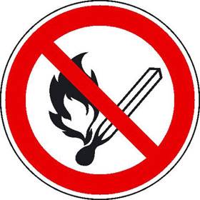 Langnachleuchtend! Feuer, offenes Licht und Rauchen verboten - Bild vergrern