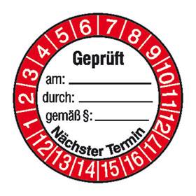 Prüfplakette Geprüft am ... - Bild vergrern