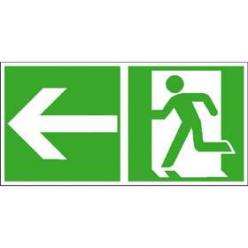 Notausgang  mit Richtungsangabe ( links ) - Bild vergrern