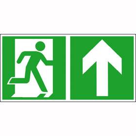 Notausgang (rechts) mit Richtungsangabe aufwärts bzw. geradeaus - Bild vergrern