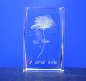 3-D-Würfel Rose (I Love you) - Bild vergrern