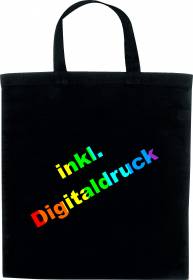 Baumwolltasche inkl Digitaldruck schwarz - Bild vergrern